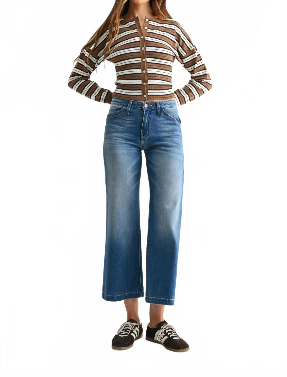 NEW LETTER TO JULIET genoa slant pocket jean in faded blue wash